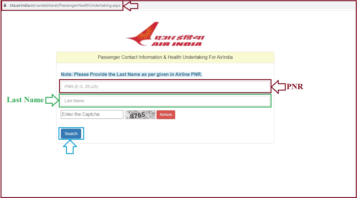 Air India Web Check in
